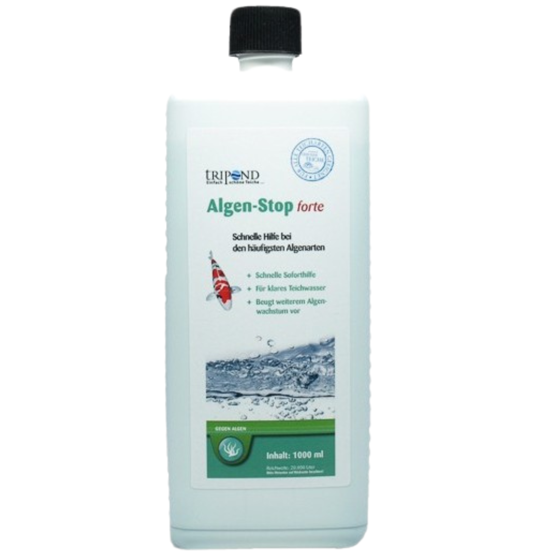 TRIPOND Algen-Stop forte 1 Liter – Algenmittel gegen Fadenalgen und Schwebealgen im Teich