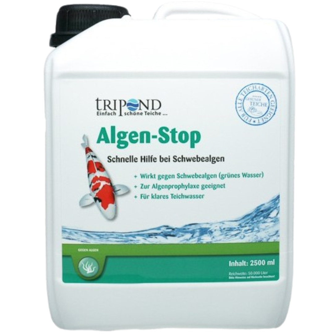 TRIPOND Algen-Stop 2,5 Liter – Algenmittel für bis zu 50.000 Liter Teichwasser