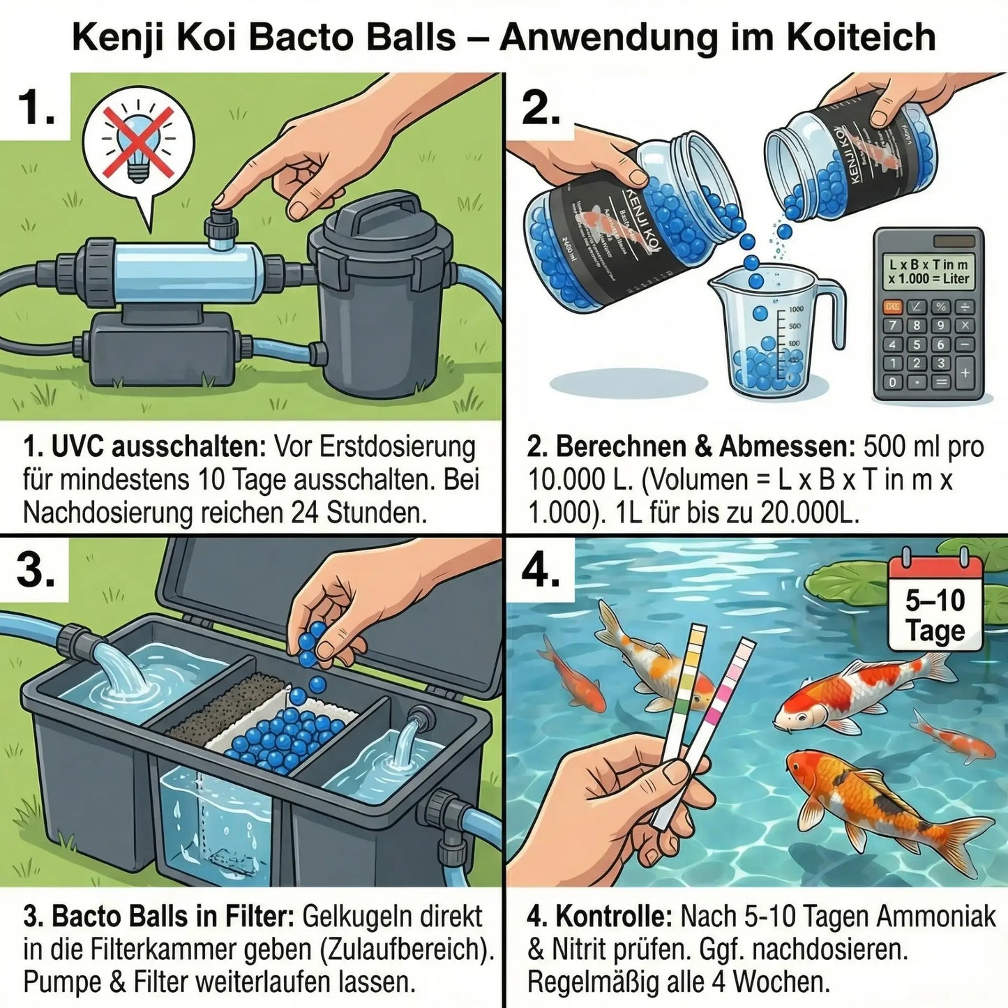 Kenji Koi Bacto Balls Anwendung