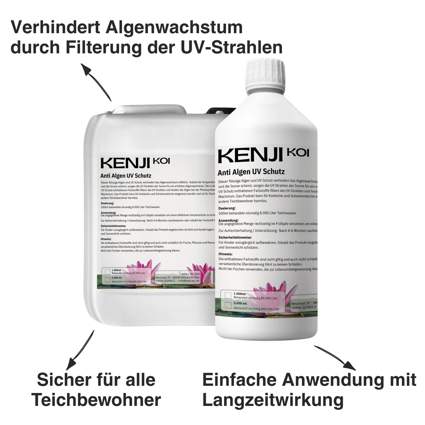 KENJI KOI Anti Algen UV Schutz 1 Liter und 5 Liter