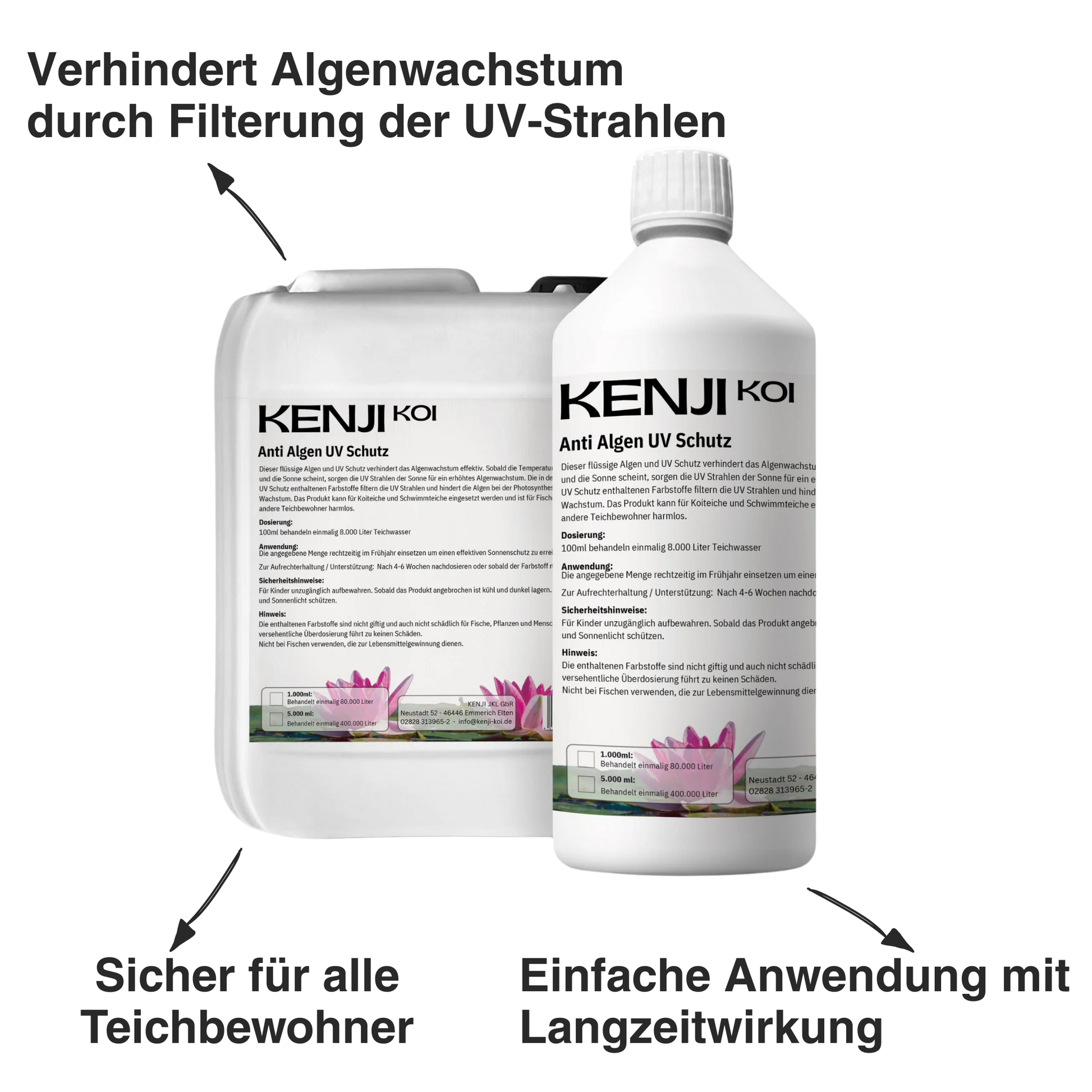 KENJI KOI Anti Algen UV Schutz 1 Liter und 5 Liter
