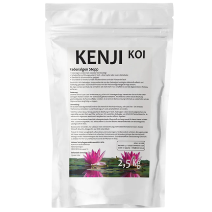 KENJI KOI Fadenalgen Stopp 2,5 kg Sparpackung – Fadenalgenvernichter Teich für 75.000 Liter Teichwasser