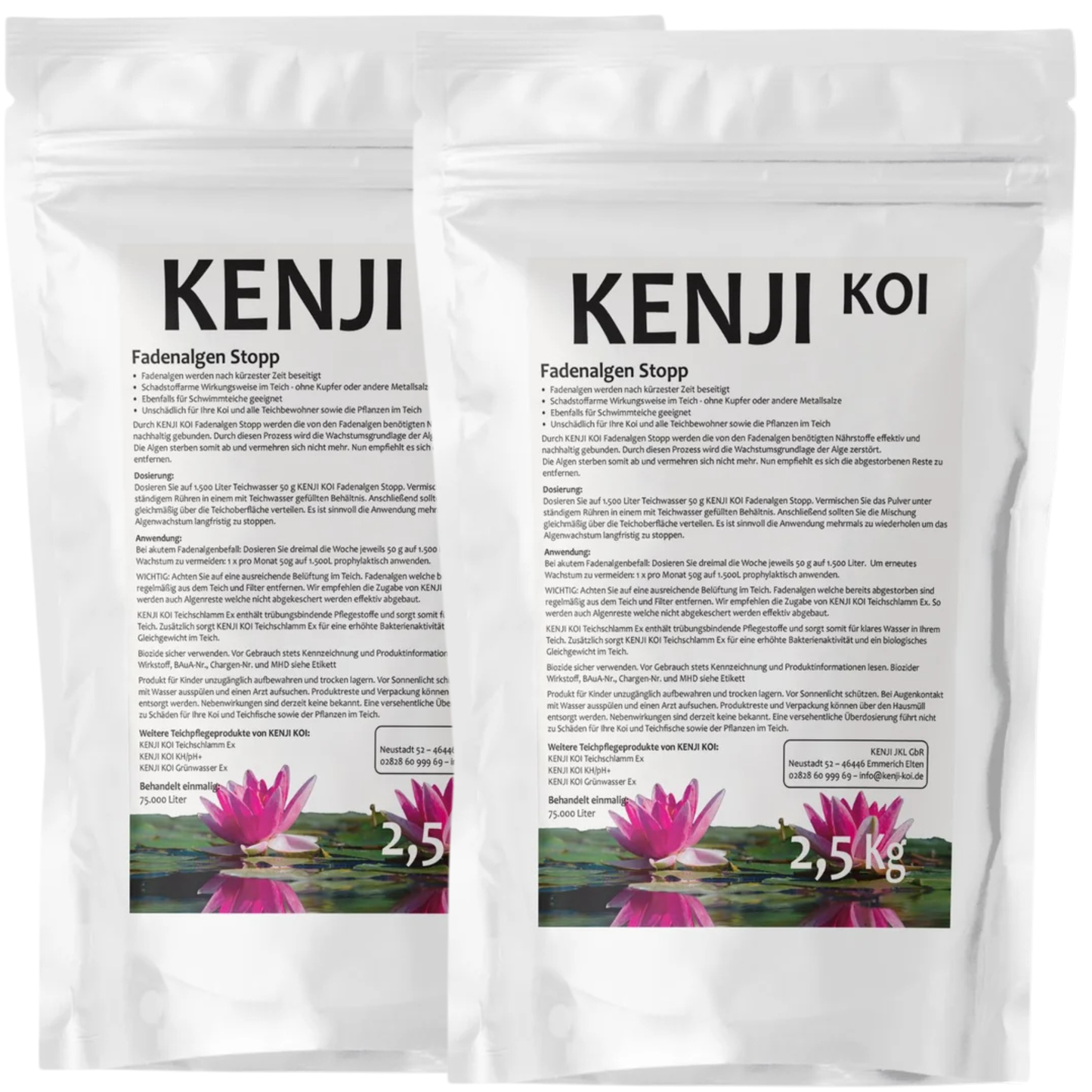 KENJI KOI Fadenalgen Stopp 5 kg Sparpackung – Fadenalgenvernichter Teich für 150.000 Liter Teichwasser