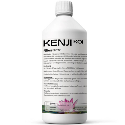 KENJI KOI Filterstarter 1 Liter – Starterbakterien für Teichfilter
