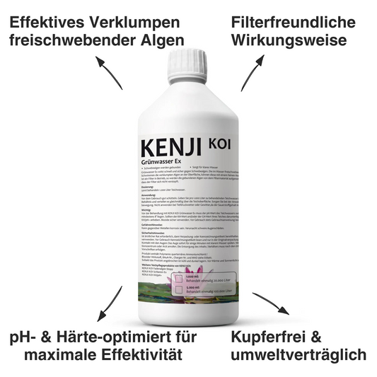 KENJI KOI Grünwasser Ex 1000ml Flasche gegen Schwebealgen