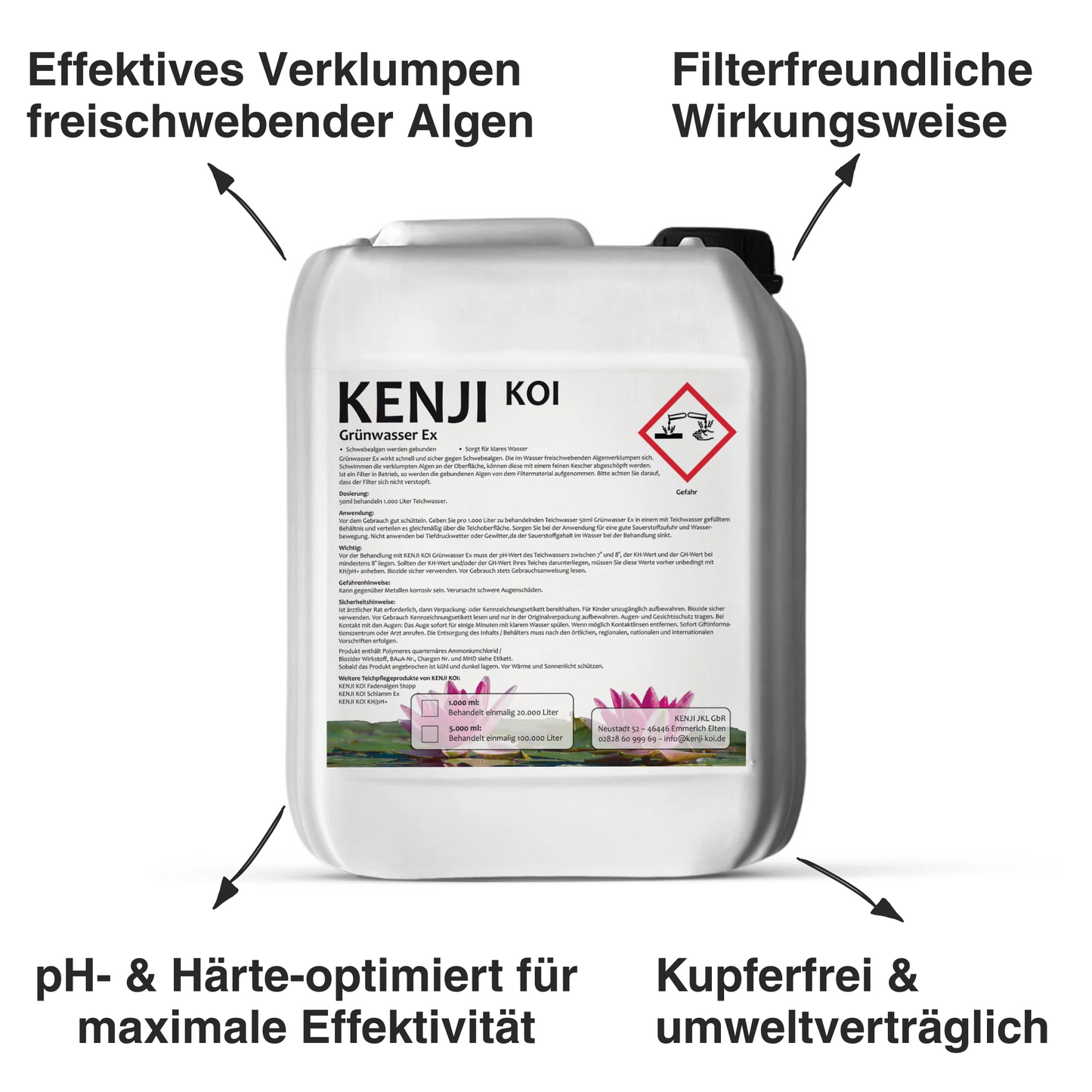 KENJI KOI Grünwasser Ex 5000ml Flasche gegen Schwebealgen
