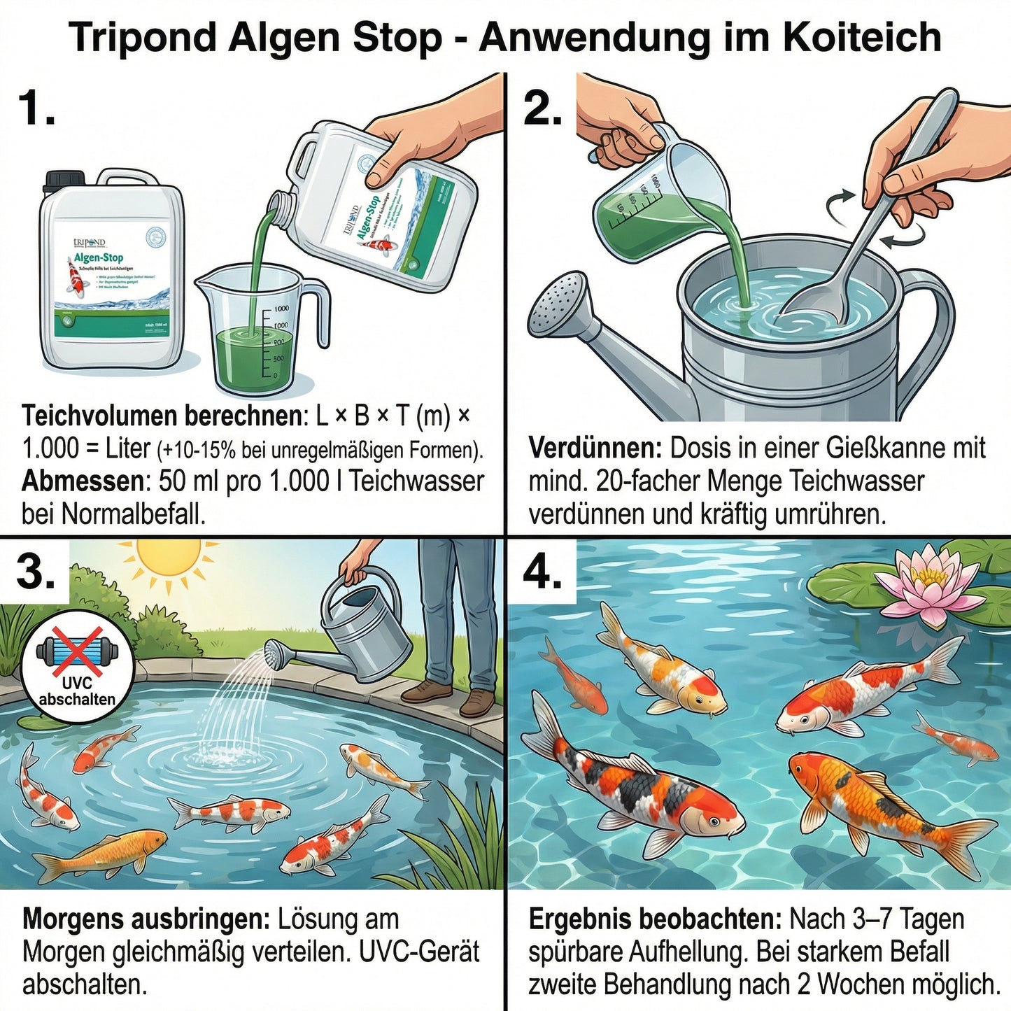 Tripond Algen Stop – Schwebealgen im Teich sicher bekämpfen