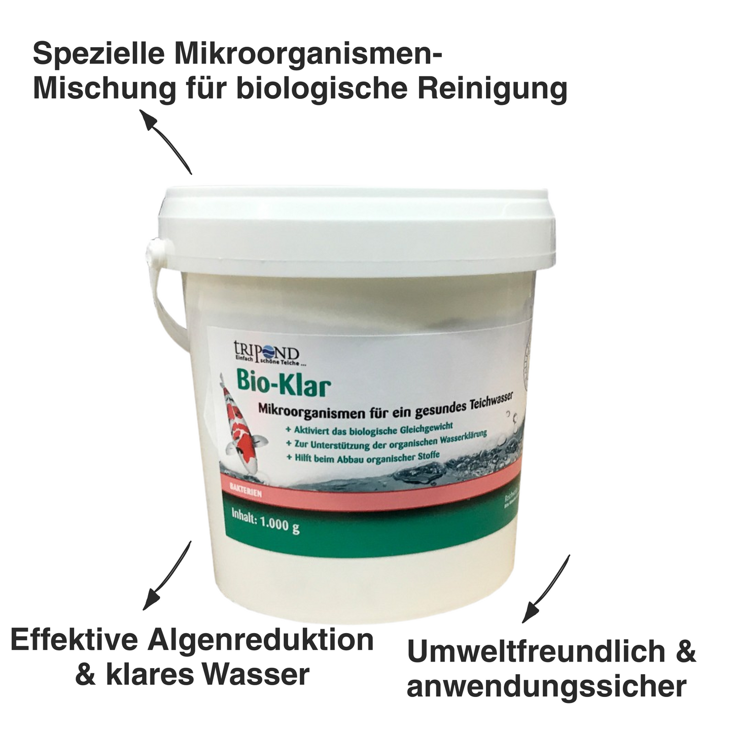 Tripond Bio Klar 1 kg Packung natürliche Wasserbakterien