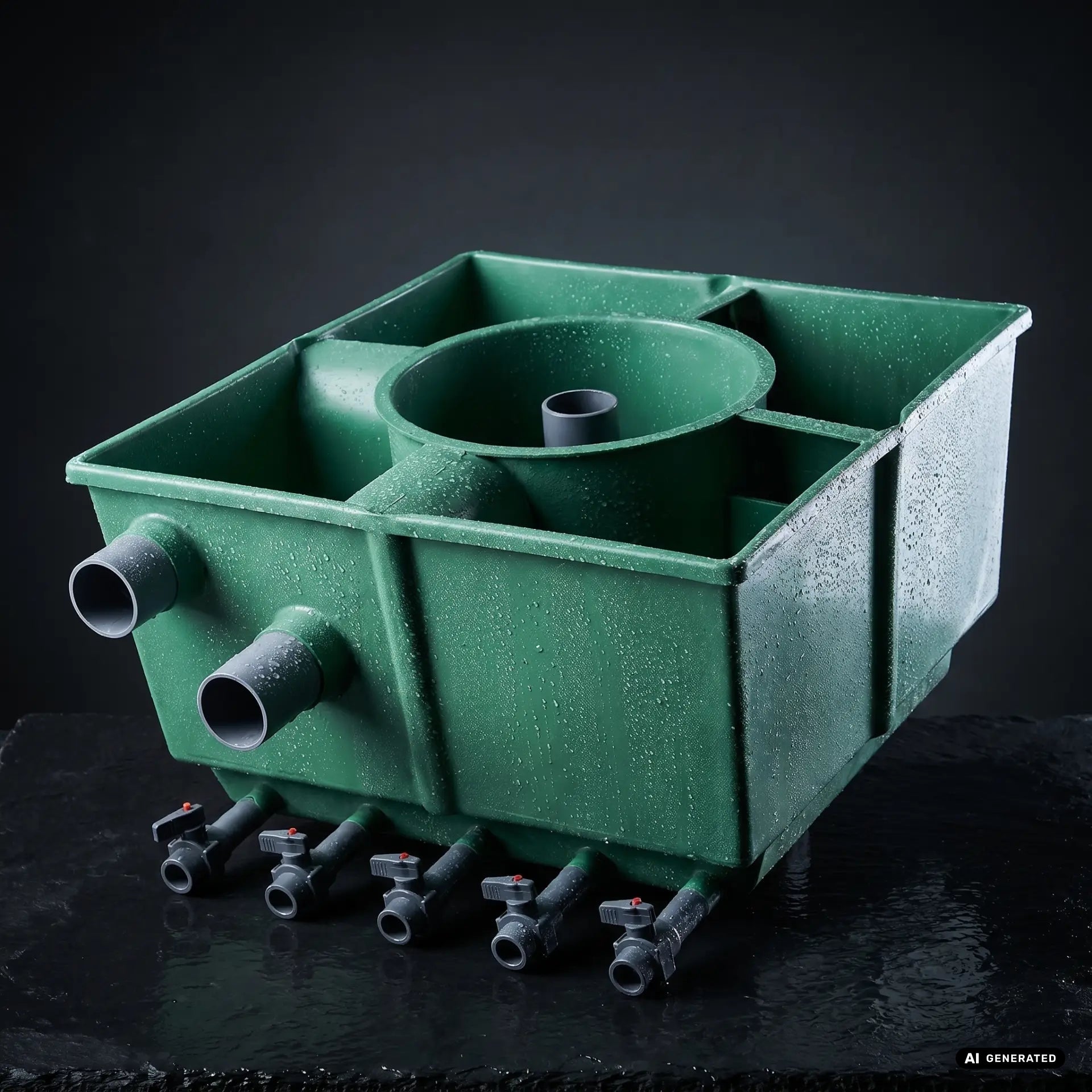 Tripond Center Vortex – GFK Teichfilter für Gartenteiche bis 100.000 Liter – AI GENERATED / KI-GENERIERT