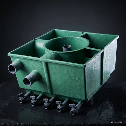Tripond Center Vortex – GFK Teichfilter für Gartenteiche bis 100.000 Liter – AI GENERATED / KI-GENERIERT
