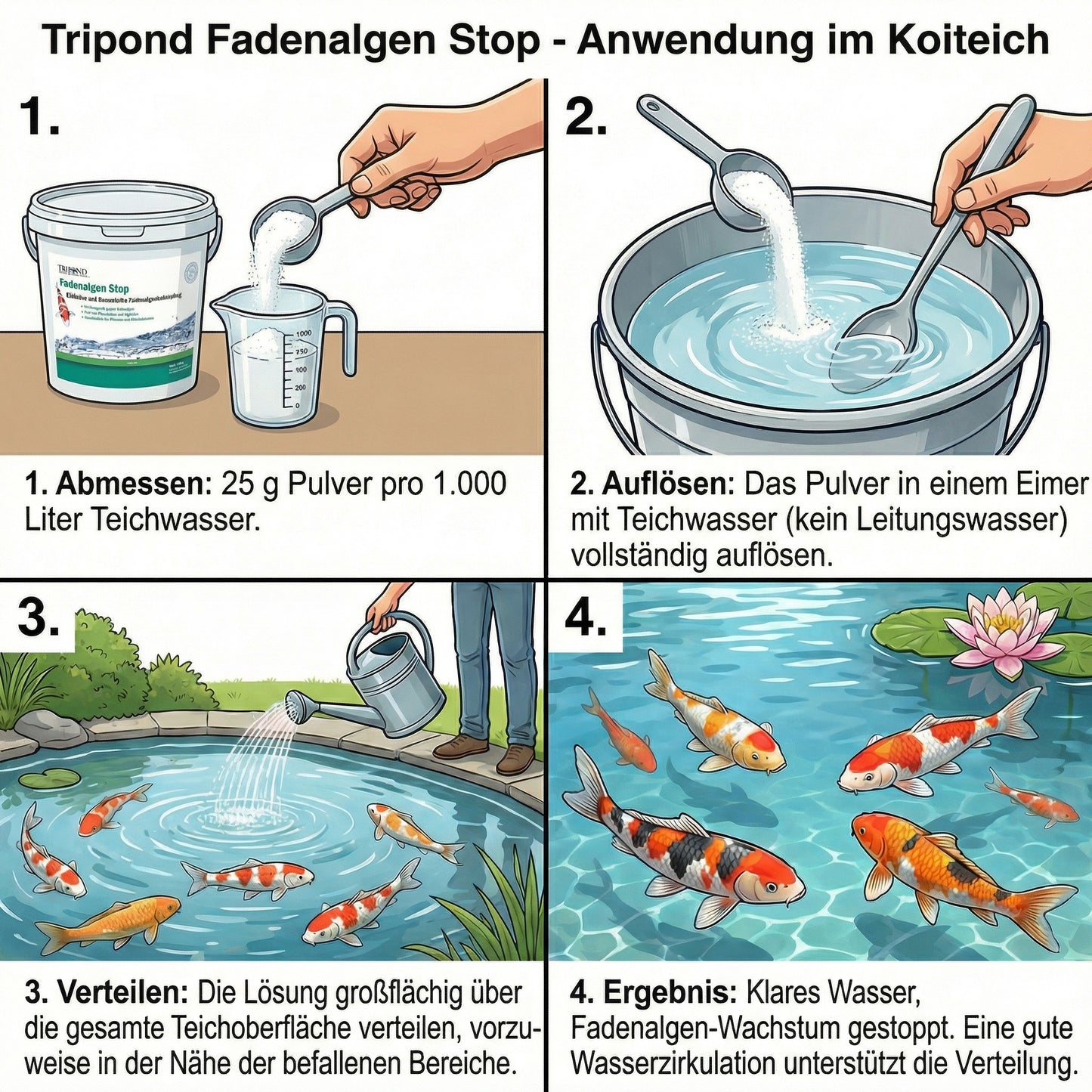 TRIPOND Fadenalgen Stop – Wirksames Mittel gegen Fadenalgen im Teich