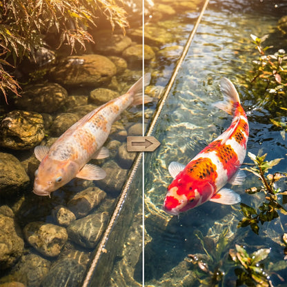 Alpha Color Wirkung Koi Farbvergleich vorher nachher