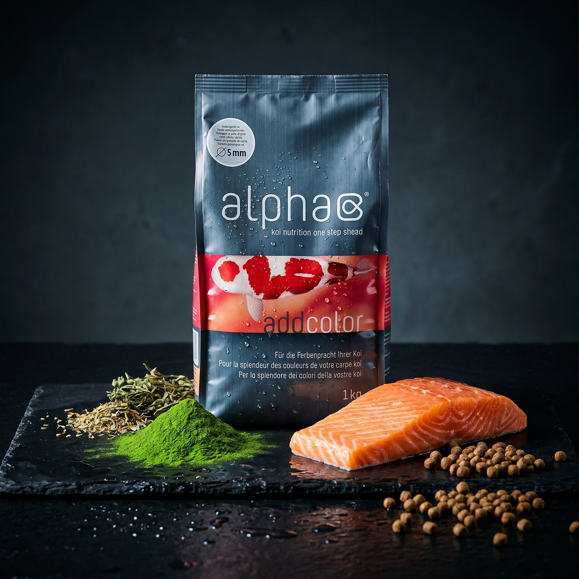 Alpha Color Ergebnis Kohaku Koi intensive Farbpracht rote Schuppen