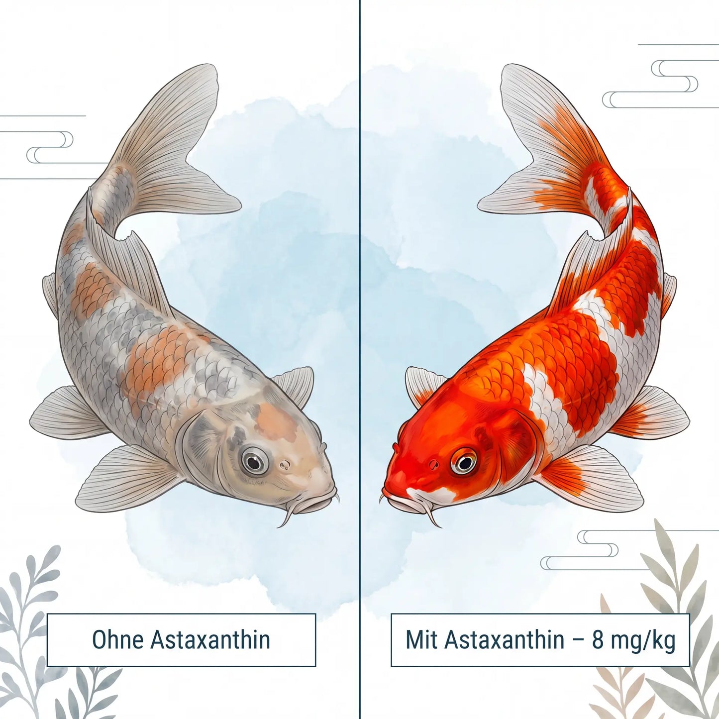 Astaxanthin Farbwirkung bei Koi – Natürliche Farbintensivierung durch JPD Yamato Farbfutter