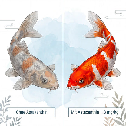 Astaxanthin Farbwirkung bei Koi – Natürliche Farbintensivierung durch JPD Yamato Farbfutter