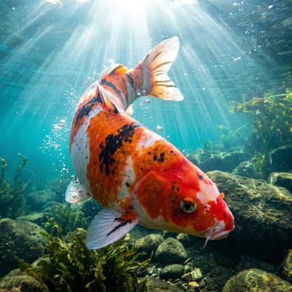 Großer Koi unterwasser JPD Shori Wachstumsfutter Ergebnis Sommer
