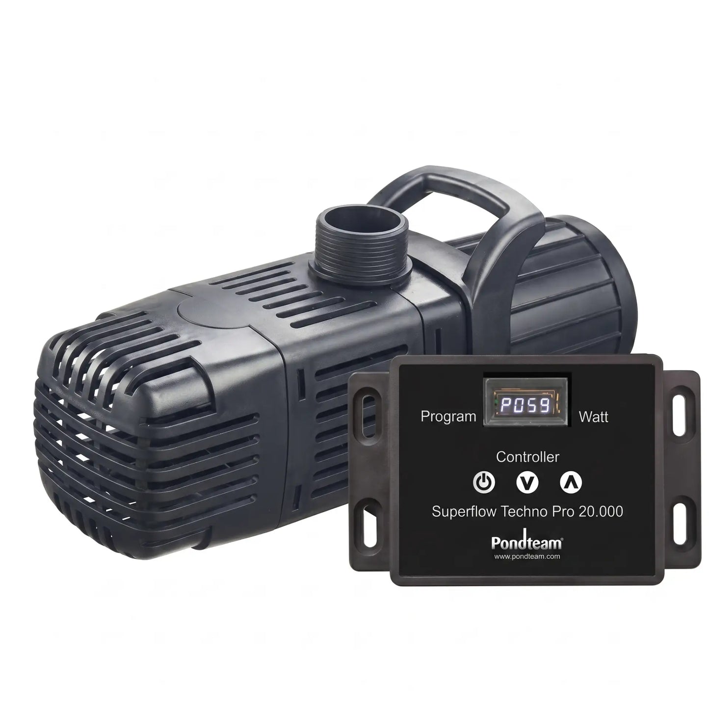 Superflow Techno Pro Teichpumpe mit externem Controller, Varianten 10.000–30.000 l/h – regelbare Filter- und Bachlaufpumpe