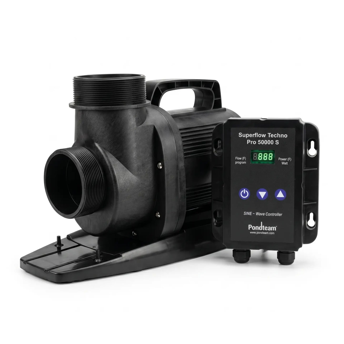 Superflow Techno Pro Teichpumpe mit externem Controller, Variante 50.000 l/h – regelbare Filter- und Bachlaufpumpe für Großanlagen