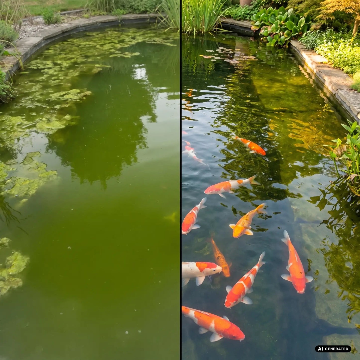 Tripond Center Vortex – GFK Teichfilter für Gartenteiche bis 100.000 Liter – AI GENERATED / KI-GENERIERT