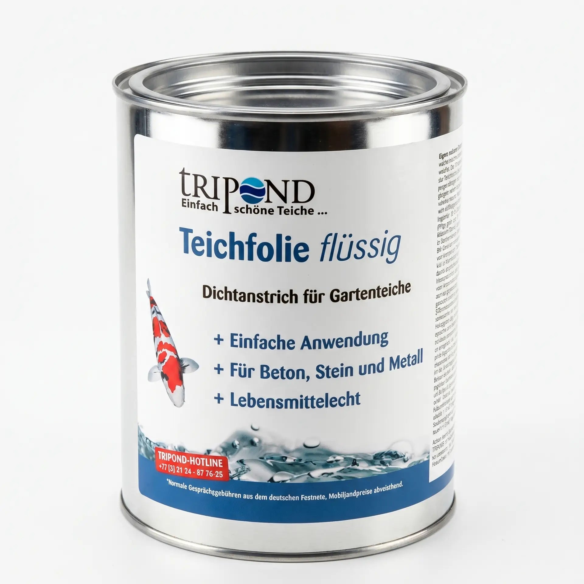 TRIPOND Teichfolie Flüssig 1 Liter – bitumenbasierte Flüssigabdichtung für Gartenteiche, phenolfrei