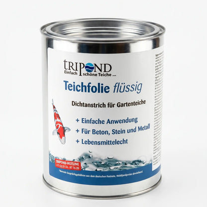 TRIPOND Teichfolie Flüssig 1 Liter – bitumenbasierte Flüssigabdichtung für Gartenteiche, phenolfrei